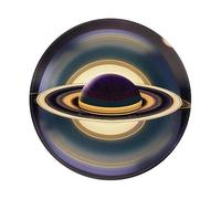Magnifique tapis de souris rond Saturne imprimé sur une face en caoutchouc antidérapant 20,3 cm