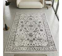 Magnifique Tapis d'Orient - design décoré de fleurs - en crème