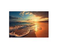 Magnifique toile de mer pour chambre à coucher, paysage côtier, océan, paysage panoramique, décoration murale, affiche pour chambre esthétique
