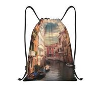 Magnifique Vue Sur Le Canal De Venise Femme Homme Sac À Cordon Avec Cordons De Serrage Sac À Dos À Cordon Pliable Gym Sack Pour Gymnastique Plage Vacances