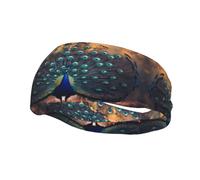 Magnifiques bandeaux élégants en forme de paon pour homme et femme - Motifs personnalisés uniques, large bandeau antidérapant pour la course, la gym, le yoga et plus encore - Accessoires pour cheveux