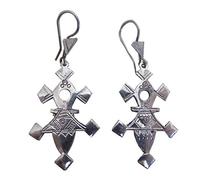 Magnifiques Boucles d'oreilles Croix du Sud Touareg "Iférouane"" en argent estampillée 925 TOUBO12