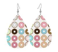 Magnifiques boucles d'oreilles en cuir en forme de goutte avec motif gâteau de fleurs, texture légère de luxe - Convient pour un usage quotidien, une fête, un rendez-vous galant