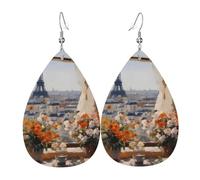 Magnifiques boucles d'oreilles en cuir Pylônes au loin, accessoires pour femmes, adaptées pour un usage quotidien, les trajets et les voyages.