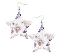 Magnifiques boucles d'oreilles en forme de feuilles de vigne pour femme, boucles d'oreilles pendantes en forme d'étoile étincelante, bijoux tendance pour soirée, One Size, Cuir
