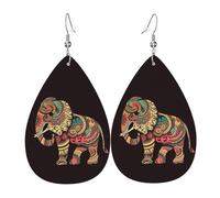 Magnifiques boucles d'oreilles en forme d'éléphant pour femme, boucles d'oreilles pendantes en cuir double face, légères, accessoires d'oreille pour femme, bijoux tendance, cadeau d'anniversaire