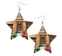 Magnifiques boucles d'oreilles italiennes tendance pour femme, boucles d'oreilles pendantes célestes, bijoux en forme d'étoile pour un usage polyvalent, One Size, Cuir