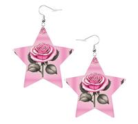 Magnifiques boucles d'oreilles roses en cuir en forme d'étoile légères et élégantes pour les fêtes, les danses et la vie quotidienne.