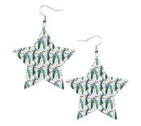 Magnifiques boucles d'oreilles tendance pour femme avec fleurs de paon, boucles d'oreilles pendantes célestes, bijoux en forme d'étoile pour un usage polyvalent, One Size, Cuir