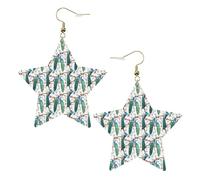 Magnifiques boucles d'oreilles tendance pour femme avec fleurs de paon, boucles d'oreilles pendantes célestes, bijoux en forme d'étoile pour un usage polyvalent, One Size, Cuir