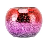 Magnifiques Bougeoirs en Forme de Fleur de Glace, Bougie Chauffe-Plat Colorée, Bougeoirs en Verre craquelé dégradé, Chandelier Sphérique par Galvanoplastie, pour Décoration de