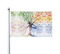 Magnifiques drapeaux de jardin à motif d'arbre quatre saisons, drapeaux décoratifs double face, adaptés pour les pelouses, balcons, porches, etc.