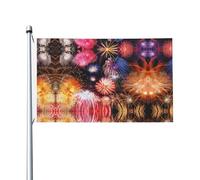 Magnifiques drapeaux de jardin à motifs feux d'artifice, drapeaux décoratifs double face, adaptés pour les pelouses, balcons, porches, etc.