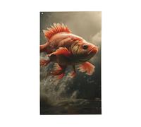 Magnifiques drapeaux de jardin amusants en forme de poisson koï - Adorable drapeau motif animal pour décoration extérieure et intérieure, 150 x 90 cm