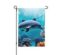 Magnifiques drapeaux de jardin double face en corail du monde sous-marin, décoration saisonnière pour cour avant porche