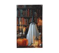 Magnifiques drapeaux de maison de jardin avec cerfs dans la forêt couverte de neige, 9 x 152 cm, bannière de vœux avec œillets, décoration d'intérieur et d'extérieur