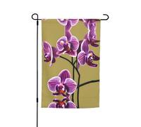 Magnifiques drapeaux de patio imprimés orchidées, 30,5 x 45,7 cm, adaptés pour balcon, terrasse et décoration de pot de fleurs.