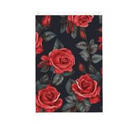 Magnifiques drapeaux de roses rouges pour l'extérieur 6 x 0,9 m - Drapeau de jardin vertical double face - Bannière de vacances avec œillets - Drapeau de maison pour pelouse, porche, décoration