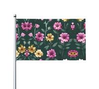 Magnifiques drapeaux décoratifs d'extérieur avec imprimé de fleurs violettes de 0,9 x 1,5 m, légers et beaux, adaptés pour les terrasses en plein air et les célébrations de festivals.