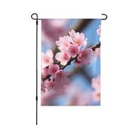 Magnifiques drapeaux décoratifs en fleurs de cerisier pour l'extérieur, décoration de jardin double face pour toutes les saisons