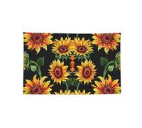 Magnifiques drapeaux imprimés tournesols avec 4 trous durables pour l'extérieur - Tapisserie murale - Décorations de fête pour enfants