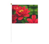 Magnifiques drapeaux rouges double face à agiter et mini drapeaux à bâton, adaptés pour la décoration de fête et les activités d'équipe