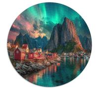 Magnifiques îles Lofoten 1000pcs (67.5x67.5cm) Puzzle pour Adultes - Aurores boréales,Jouet De DIY