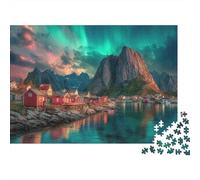 Magnifiques îles Lofoten 52x38cm/1000pcs Puzzle pour Adultes - Aurores boréales,Jouet De DIY