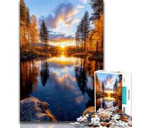 Magnifiques Montagnes et Lacs, Puzzle 1000 pièces pour Adolescents et Adultes, Anti-Stress, défi Difficile, renforce l'amour Entre Couples 38x26cm
