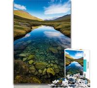 Magnifiques Montagnes et Lacs, Puzzle 1000 pièces pour Adultes et Adolescents, Jeu Stimulant et Familial avec des pièces de Formes aléatoires entièrement emboîtables (38x26cm)