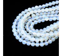 Magnifiques perles en vrac rondes en opale blanche pour la fabrication de bijoux (6mm, opale blanche)