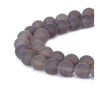 Magnifiques perles naturelles en agate, perles rondes en vrac pour fabrication de bijoux, Grey Agate, 10 mm