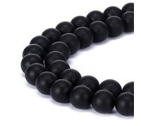 Magnifiques perles naturelles en agate, perles rondes en vrac pour fabrication de bijoux, Onyx noir, 10 mm
