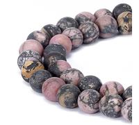 Magnifiques perles naturelles en agate, perles rondes en vrac pour fabrication de bijoux, Rhodonite, 4 mm