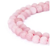 Magnifiques perles naturelles en agate, perles rondes en vrac pour fabrication de bijoux, rose quartz, 8 mm