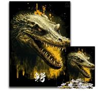 Magnifiques puzzles crocodiles 1000 pièces pour adultes. Puzzles impossibles pour adultes. Jeu familial interactif,décoration d'intérieur à faire soi-même,cadeau casse-tête 50x75cm/19,68x29,52 pouces.