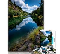 Magnifiques Puzzles de 1 000 pièces représentant des Montagnes et des Lacs pour Adolescents Un Jeu Stimulant, idéal comme Cadeau pour Toute la Famille (50x75cm)