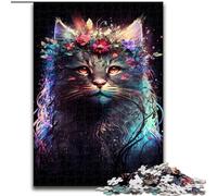 Magnifiques Puzzles de Fleurs et de Chats pour Adultes, 1000 pièces, à partir de 14 Ans, Jeu de Noël Anti-Stress, Cadeaux pour Femmes (50x75cm)