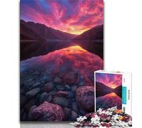 Magnifiques Puzzles de Montagnes et de Lacs 1000 pièces pour Adolescents, Aidez Le Cerveau à exercer des Jouets addictifs pour cultiver la Patience, Jeu de défi Unique (50x75cm)