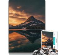 Magnifiques Puzzles de Montagnes et de Lacs 1000 pièces pour Adolescents, Jeu Stimulant et Jeu Familial avec des pièces entièrement emboîtables de Formes aléatoires (50x75cm)