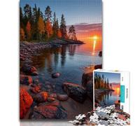 Magnifiques Puzzles de Montagnes et de Lacs pour Adolescents Puzzle de 1 000 pièces pour Adolescents Aidez Le Cerveau à exercer des Jouets addictifs pour cultiver la Patience Une œuvre d'art