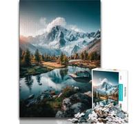 Magnifiques Puzzles de Montagnes et de Lacs pour Adultes et Adolescents Aidez Le Cerveau à exercer des Jouets addictifs pour cultiver la Patience Convient aux Couples (38x26cm)