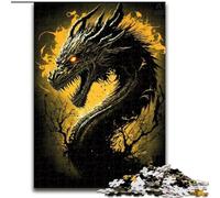 Magnifiques Puzzles Dragon d'or pour Adultes 1000 pièces, Jeux Amusants, Chaque pièce est Unique - Jeu Familial Stimulant (26x38cm)