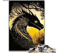 Magnifiques Puzzles Dragon doré 1000 pièces pour Adolescents, Jouets addictifs et stimulants, Cadeaux d'anniversaire pour Les 14 Ans et Plus 26x38cm