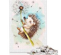 Magnifiques Puzzles hérissons aquarelles 1000 pièces en Papier pour Adultes et Adolescents, Jeu Familial, Cadeaux de Noël 1000 pièces (75 x 50 cm)