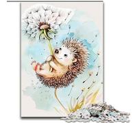 Magnifiques Puzzles hérissons aquarelles pour Adolescents, 1000 pièces, Anti-Stress, Vacances à la Maison, Passe-Temps, Amour Entre Couples (26x38cm)