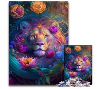 Magnifiques Puzzles Lion pour Adultes, 1000 pièces en Bois, pour Une soirée de Jeux en Famille Amusante, décoration à Faire soi-même, 50x75cm/19,68x29,52 Pouces