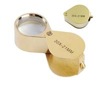 Magnifying Glass - Outil portable pliable 30 fois, lentille optique imperméable avec clarté haute définition et boîtier de protection en acier pour personnes âgées, joailliers et collectionneurs