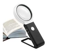 Magnifying Glass with Stand - 25X LED Light Up Hands Free USB Rechargeable Magnifier with Adjustable Stand, 8 LED Illuminated Magnifying Glass for Reading Jewelry