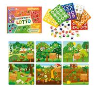 MAGNIKON Jeu de bingo pour enfants à partir de 3 ans, apprendre les couleurs, jeu de mémoire de loto, 72 aimants, 6 terrains de jeu double face, loto d'images, fruits et légumes, jeu éducatif à partir